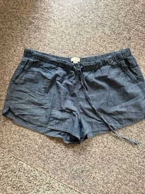 J. Crew Chambray Drawstring Athletic Shorts - Blue